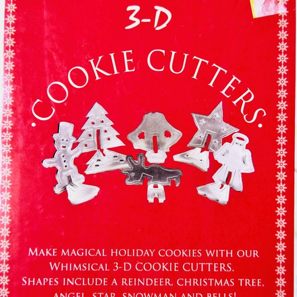 Nordic Ware 3-D 3D Christmas Cookie Cutters Set in Box Holiday Baking Snowman - Picture 3 of 8
